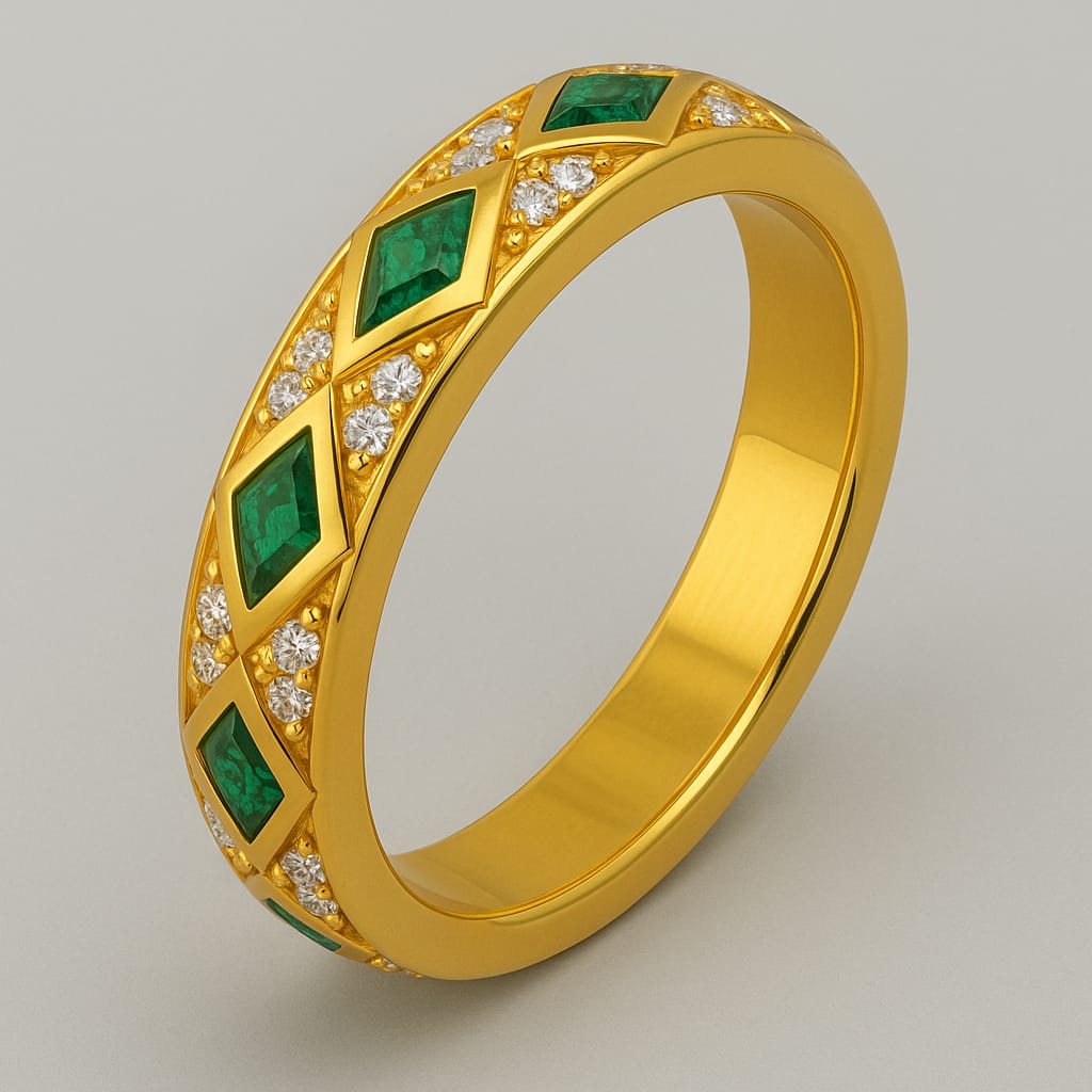 18 AYAR SARI VE BEYAZ ALTIN YEŞİL 1CT TOPLAM 6/10 CR AT ARASI PIRLANTA