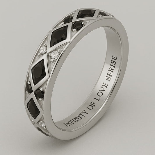 Infinity of Love - 6-10 ct Siyah Pırlanta 18K Altın