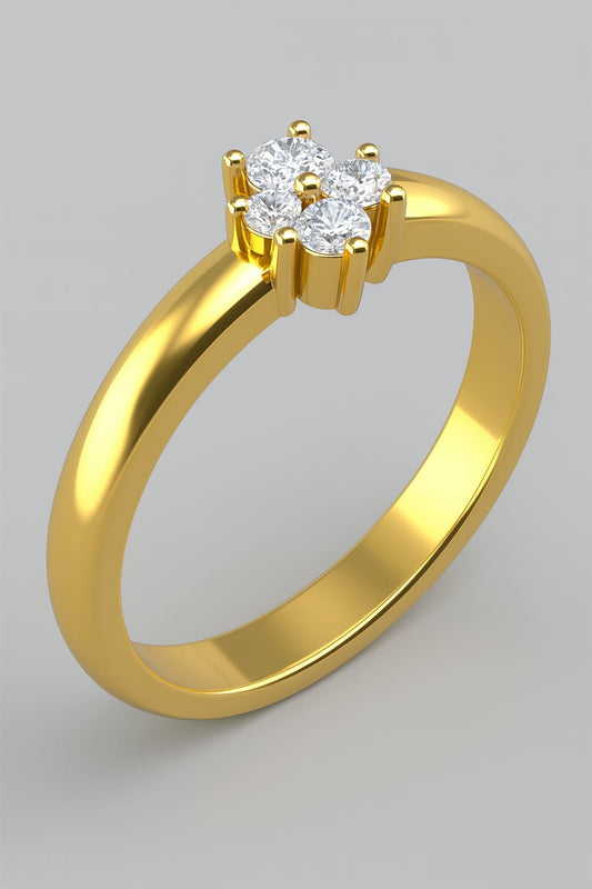 Sarı Beyaz Altın Yüzük - 3 ct F Kalite Pırlanta