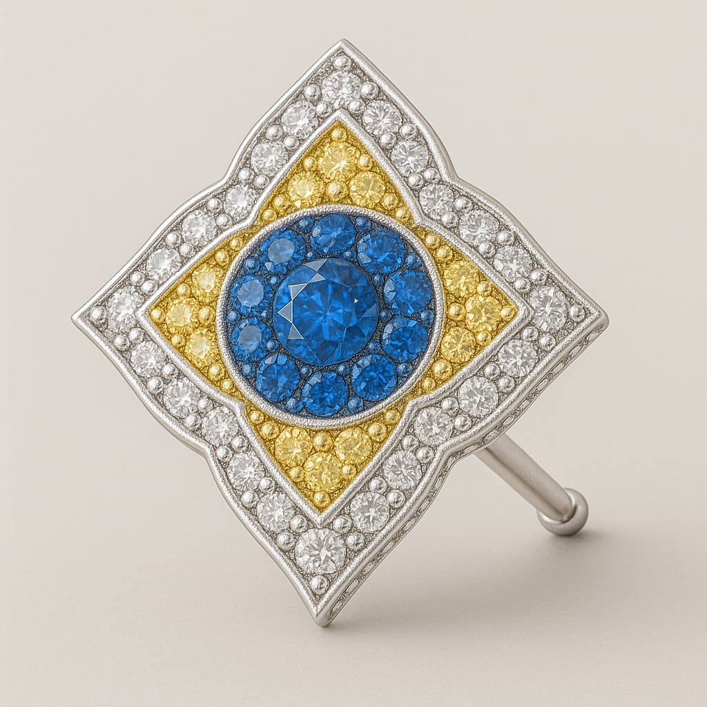 EKINOX ÇİÇEĞİ MODELİ 18 AYAR SARI BEYAZ ALTI KÜPE