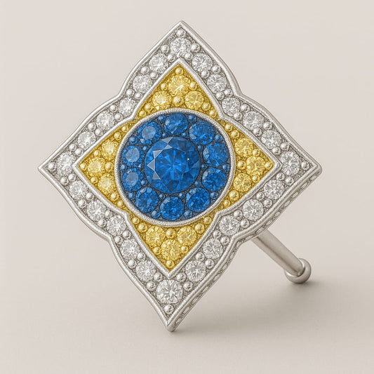 EKINOX ÇİÇEĞİ MODELİ 18 AYAR SARI BEYAZ ALTI KÜPE