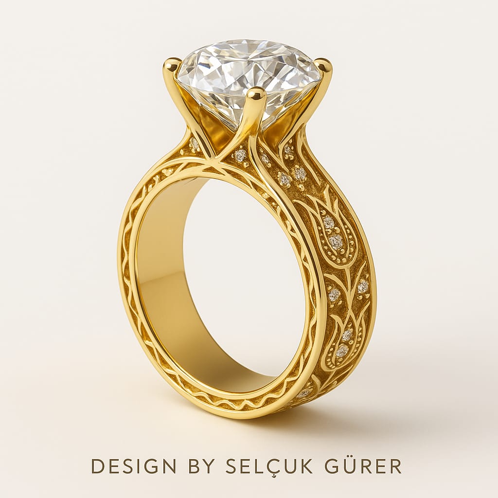 Kalplerin Sonsuz Bahçesi Yüzük - 10 ct Pırlanta