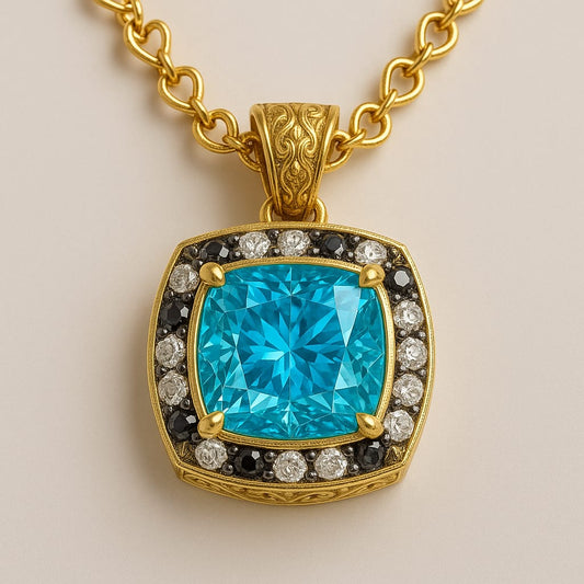 18 AYAR SARU BEYAZ ALTIN ÜZERİ ÇİFT SARMALI PIRLANTA KOLYE