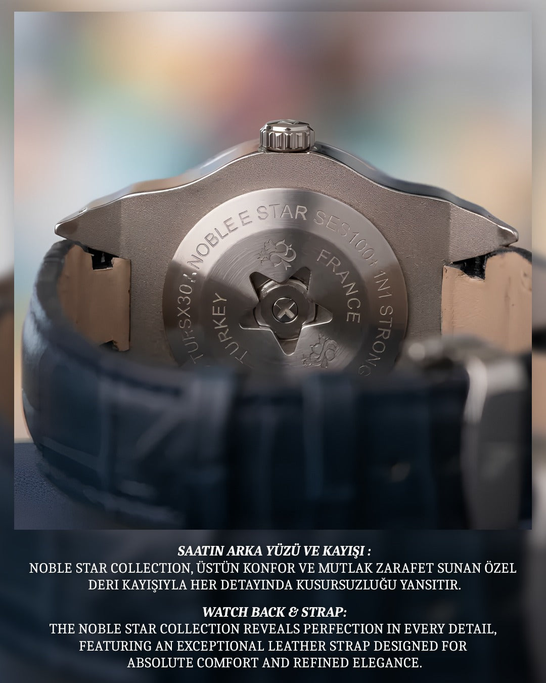 ÖZEL TASARIM NOBLE STAR OTOMATİK MEKANİZMALI TİTANYUM KOL SAATİ