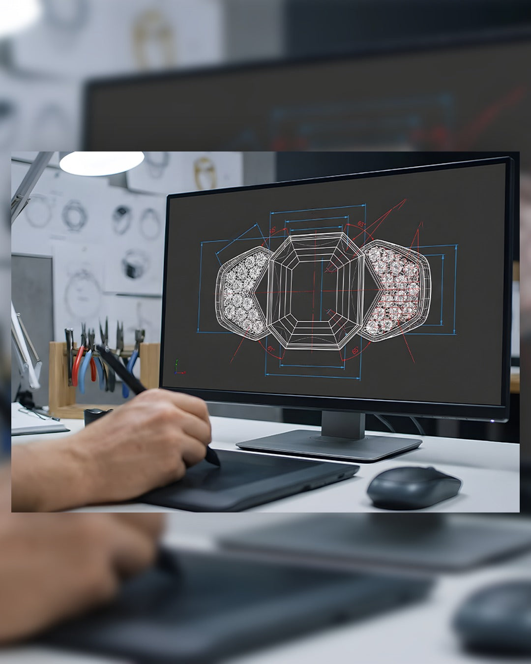 18 AYAR BEYAZ SARI ALTIN ÜST KISMI BEYAZ PIRLANTA ORTA KISIM 10CT SİYAH PIRLANTA YÜZÜK