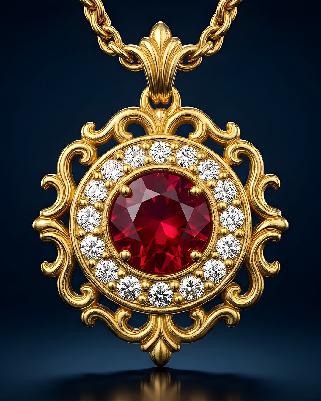Keramet Kolye - 1 ct Kırmızı Yakut 18K Altın
