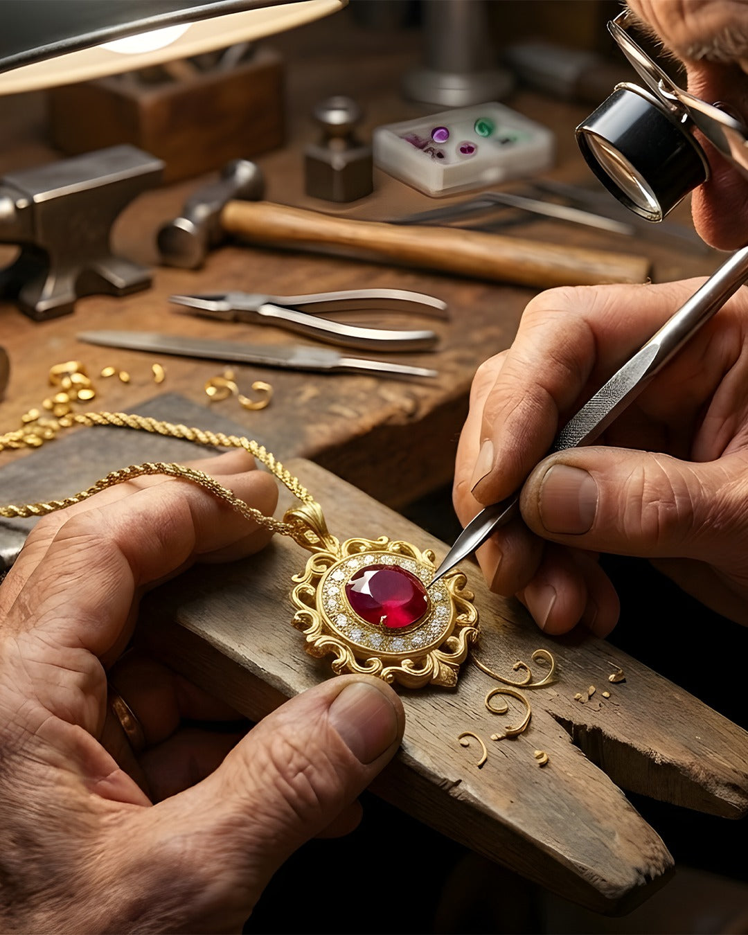 Keramet Kolye - 1 ct Kırmızı Yakut 18K Altın