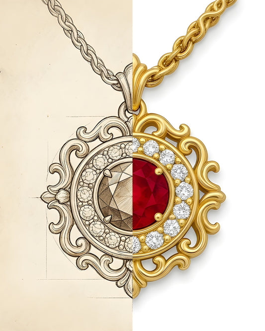 Keramet Kolye - 1 ct Kırmızı Yakut 18K Altın