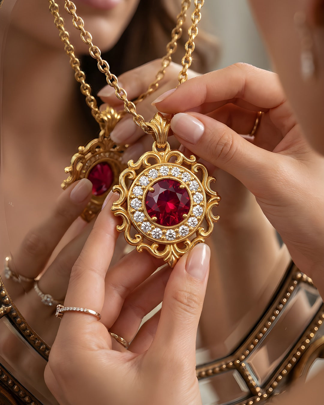 Keramet Kolye - 1 ct Kırmızı Yakut 18K Altın