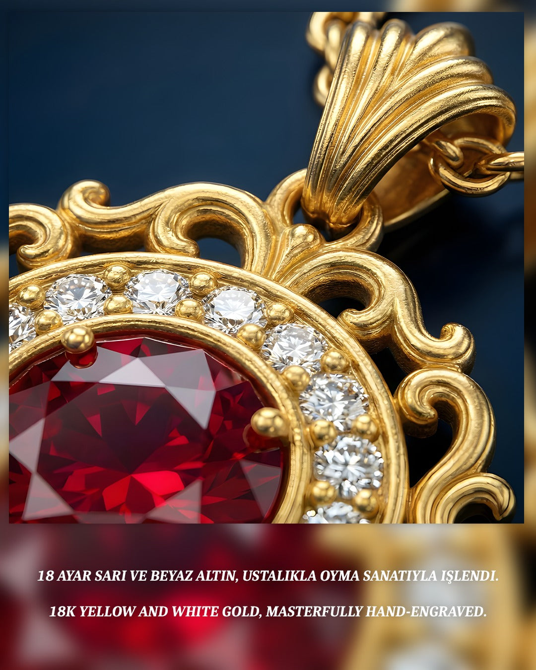 Keramet Kolye - 1 ct Kırmızı Yakut 18K Altın