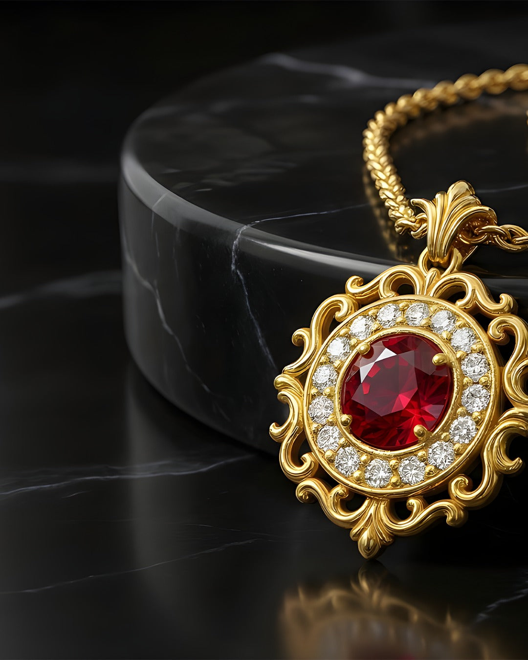 Keramet Kolye - 1 ct Kırmızı Yakut 18K Altın