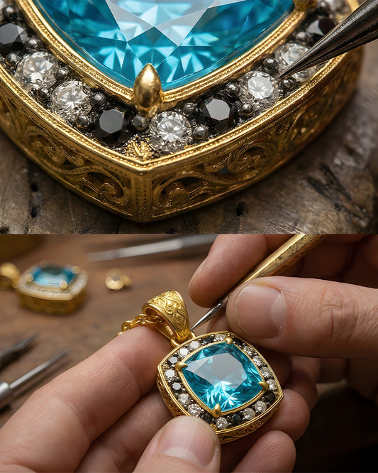 Hayatın Sakinliği - 6 ct Turkuaz Pırlanta 18K Altın