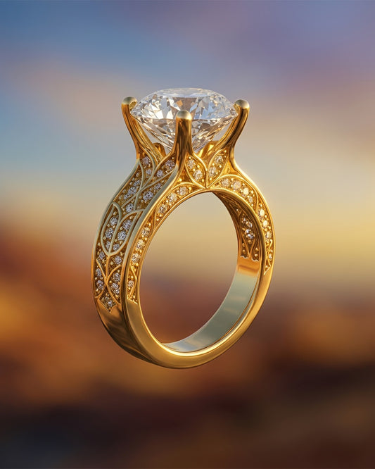 Doğa'nın Güzellliği Yüzük - 10 ct Beyaz Pırlanta