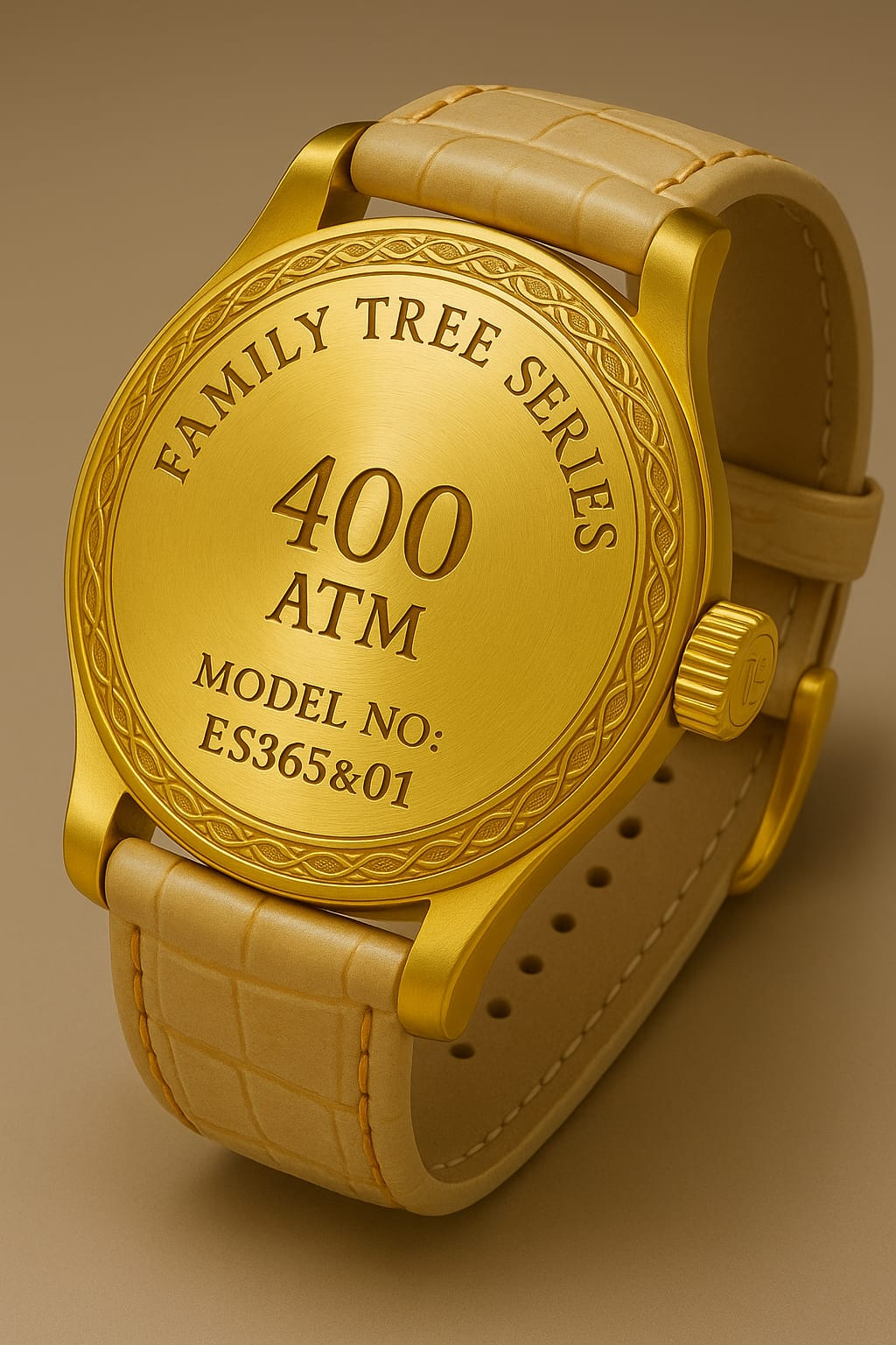 ÖZEL TASARIM FAMILY TREE SERİSİ 18 AYAR SARI BEYAZ ALTIN KASA KOL SAATİ