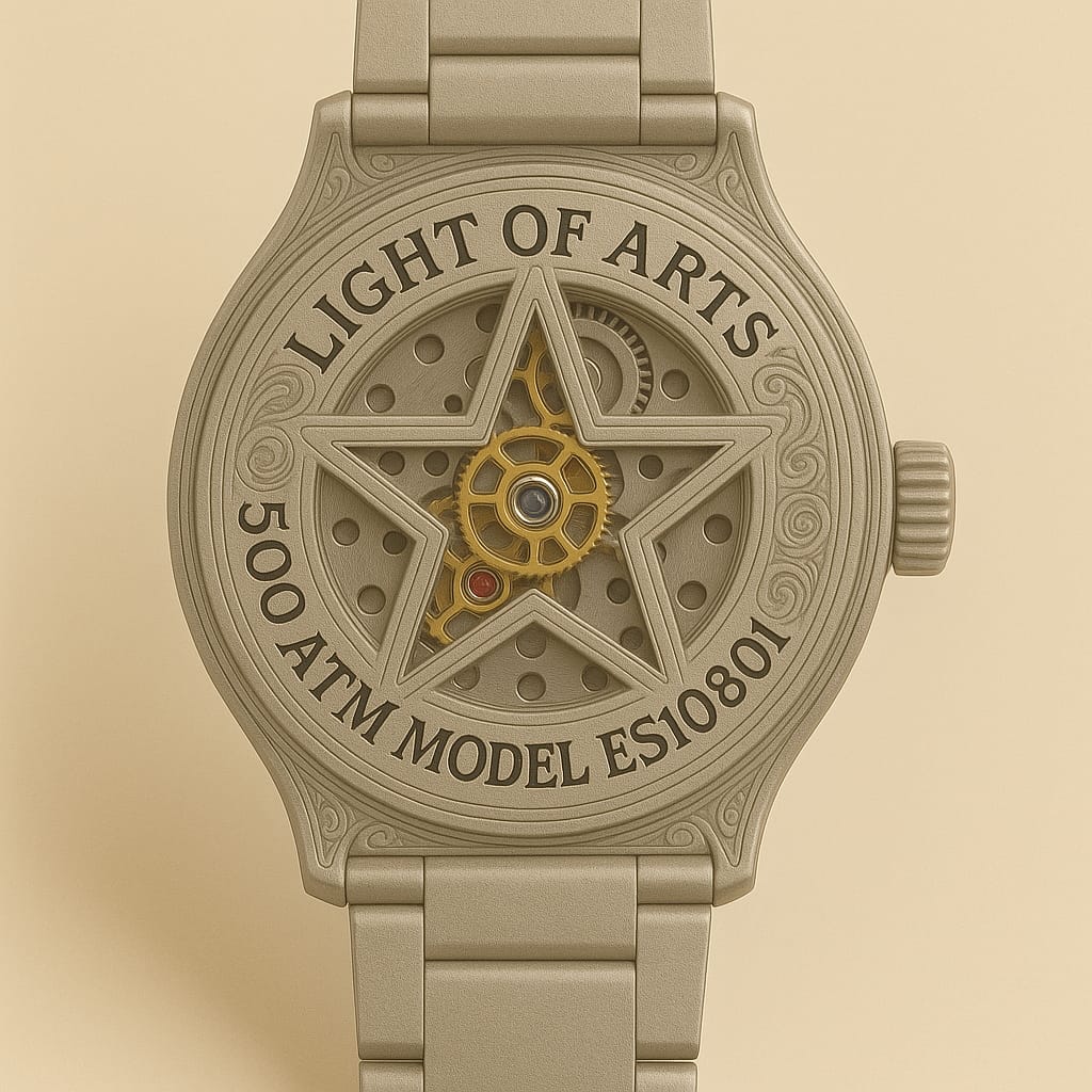 ÖZEL TASARIM 18 AYAR SARI BEYAZ ALTIN LIGHT OF ARTS SERİSİ KOL SAATİ